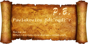 Pavlekovics Böngér névjegykártya
